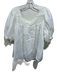 Doen Size M Cream Ramie Lace Trim Snap buttons Tie Detail Puff Sleeve Top Cream / M