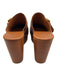 Chloe Shoe Size 41 Cognac Brown Leather Upper Wood Gold Tone Hardware Clogs Cognac Brown / 41