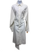 Balenciaga Size 36 White Cotton Long Sleeve Button Up & Collar Side Slits Dress White / 36