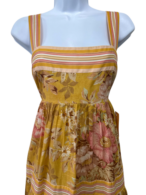 Zimmermann Size 3 marigold yellow & orange Cotton Gathered Empire Waist Dress marigold yellow & orange / 3