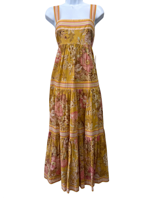 Zimmermann Size 3 marigold yellow & orange Cotton Gathered Empire Waist Dress marigold yellow & orange / 3