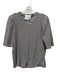 Munthe Size 38 Brown & White Cotton Horizontal Stripes 1/2 Sleeve T Shirt Top Brown & White / 38