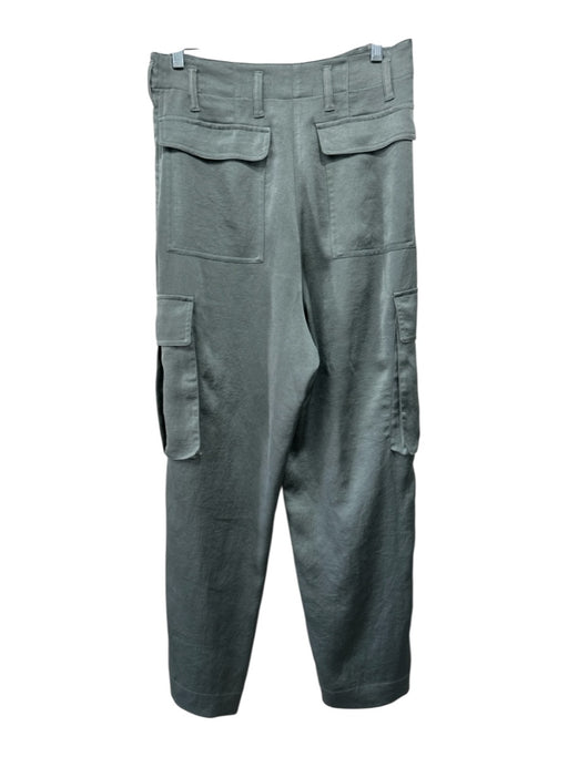 Dries Van Noten Size 38 Sage green Polyester Satin Cargo Pleated Waist Pants Sage green / 38