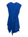 J Wanderson Size 6 Royal Blue & Tan Cotton Blend Faux Leather Trim Dress Royal Blue & Tan / 6