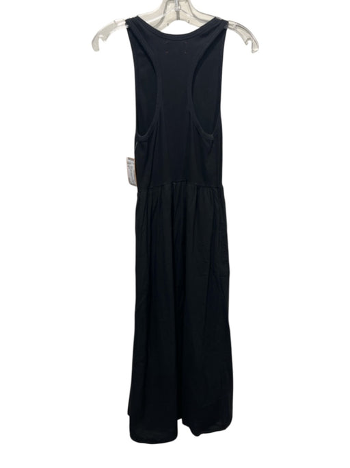XiRENA Size M Black Cotton Ribbed Racerback Slit Pocket Maxi Dress Black / M