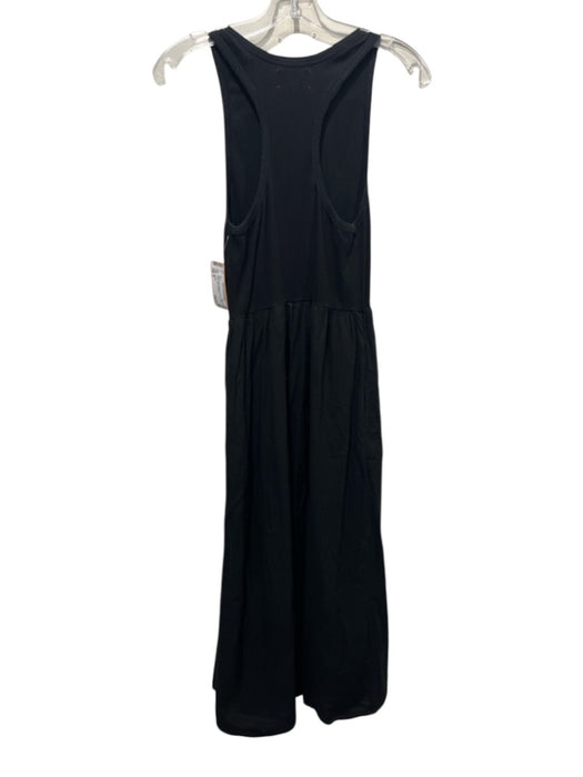 XiRENA Size M Black Cotton Ribbed Racerback Slit Pocket Maxi Dress Black / M