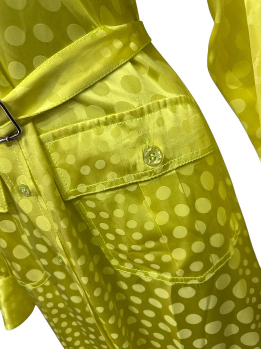 Christopher John Rogers Size Small Yellow Viscose Long Sleeve Polka Dot Dress Yellow / Small