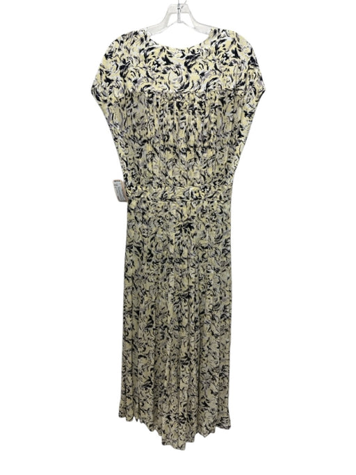 Proenza Schouler Size 8 Yellow, Black & Gray Viscose Sleeveless V Neck Dress Yellow, Black & Gray / 8