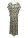 Proenza Schouler Size 8 Yellow, Black & Gray Viscose Sleeveless V Neck Dress Yellow, Black & Gray / 8