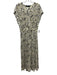 Proenza Schouler Size 8 Yellow, Black & Gray Viscose Sleeveless V Neck Dress Yellow, Black & Gray / 8