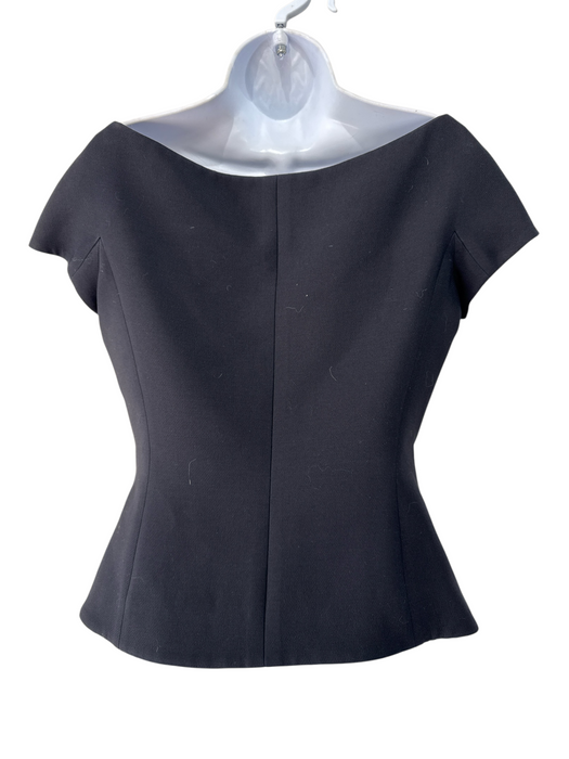 Christian Dior Size 6 Black Wool & Silk Cap Sleeve Off the Shoulder Jacket Black / 6