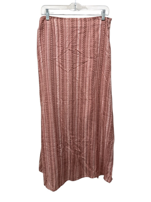 Vanessa Bruno Size 40 Pink, White & Brown Cotton & Viscose Side Zip Tie Skirt Pink, White & Brown / 40