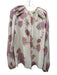 Giambattista Valli Size 48 Cream, Pink, Green Silk Chiffon Overlay Flowers Top Cream, Pink, Green / 48