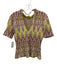 Silvia Tcherassi Size Large Lime, Pink & Brown No Fabric Tag Knit Abstract Top Lime, Pink & Brown / Large