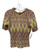 Silvia Tcherassi Size Large Lime, Pink & Brown No Fabric Tag Knit Abstract Top Lime, Pink & Brown / Large