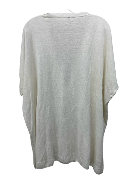 R13 Size Large White Linen Knit Short Sleeve Button Up Boxy Sweater White / Large