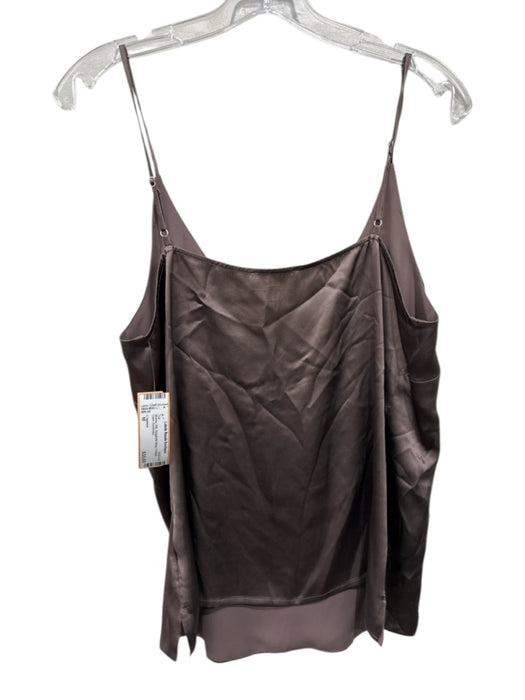 L'agence Size M Mocha Silk Spaghetti Strap V Neck Cami Top Mocha / M