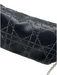 Christian Dior Black Satin Rhinestone Silver Hardware Logo Clutch Bag Black / Small