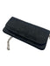 Christian Dior Black Satin Rhinestone Silver Hardware Logo Clutch Bag Black / Small