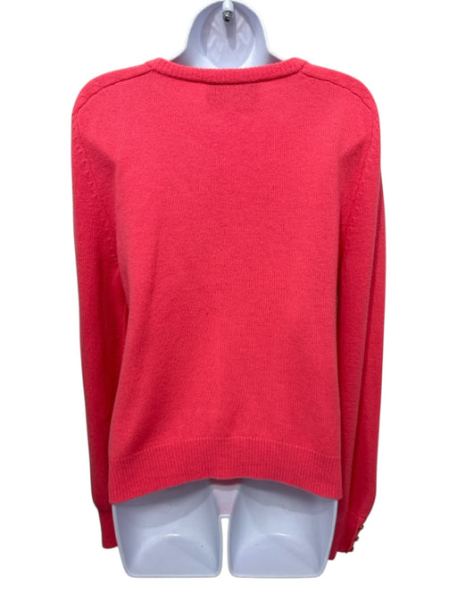 Gucci Size L Bright Pink Cashmere Blend Gold Buttons Round Neck Cardigan Bright Pink / L