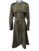 Victoria Beckham Size 8 Olive Green Wool Utility Shoulder Shirt dress Dress Olive Green / 8