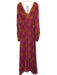 Farm for Anthropologie Size XL Pink, Orange, Yellow Viscose Long Sleeve Dress Pink, Orange, Yellow / XL