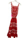 Farm Rio Size XL Red & Pink Cotton Sleeveless Floral Swiss Dot Eyelet Dress Red & Pink / XL