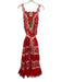 Farm Rio Size XL Red & Pink Cotton Sleeveless Floral Swiss Dot Eyelet Dress Red & Pink / XL