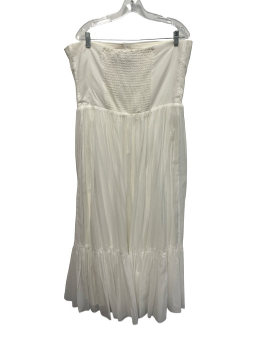 Mare Mare x Anthropologie Size XL White Viscose Blend Strapless Tiered Dress White / XL