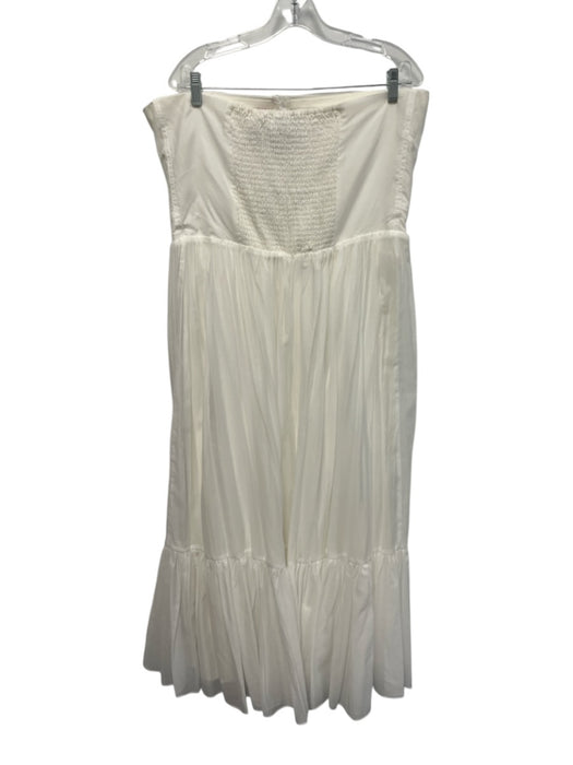 Mare Mare x Anthropologie Size XL White Viscose Blend Strapless Tiered Dress White / XL