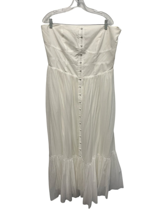 Mare Mare x Anthropologie Size XL White Viscose Blend Strapless Tiered Dress White / XL