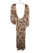 By Anthropologie Size Large Brown & White Modal Long Sleeve Floral Dress Brown & White / Large