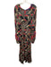 Farm Rio Size XL Black & Multi Viscose Long Sleeve Mixed Animal Print Dress Black & Multi / XL