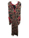 Farm Rio Size XL Black & Multi Viscose Long Sleeve Mixed Animal Print Dress Black & Multi / XL