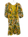 Farm Rio Size XL Yellow, Green, Orange Cotton Half Puff Sleeve Pineapple Dress Yellow, Green, Orange / XL