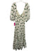 Farm Rio Size XL Green, Brown, White Linen Half Puff Sleeve Coconut Dress Green, Brown, White / XL