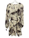 Banana Republic Size XL Brown & Beige Linen Long semi sheer sleeves Dress Brown & Beige / XL