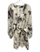 Banana Republic Size XL Brown & Beige Linen Long semi sheer sleeves Dress Brown & Beige / XL