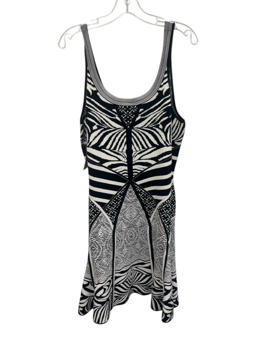 Diane Von Furstenberg Size Large Black & White Rayon Blend Sleeveless Dress Black & White / Large