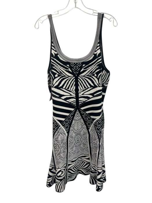 Diane Von Furstenberg Size Large Black & White Rayon Blend Sleeveless Dress Black & White / Large