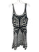 Diane Von Furstenberg Size Large Black & White Rayon Blend Sleeveless Dress Black & White / Large