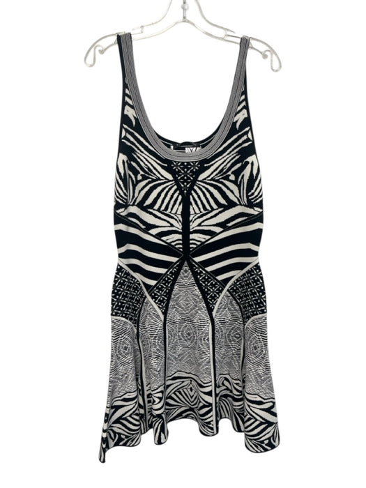 Diane Von Furstenberg Size Large Black & White Rayon Blend Sleeveless Dress Black & White / Large