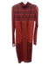 AFRM Size XL Red, Beige, Black Polyester Blend Long Sleeve Abstract Floral Dress Red, Beige, Black / XL