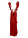 Pilcro Size XL Faded Red Cotton & Linen Ruffle Cap Sleeve Pleated Raw Hem Dress Faded Red / XL