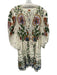 Farm Rio Size XL Green, Blue, White Cotton Long puff sleeve Floral Beaded Dress Green, Blue, White / XL
