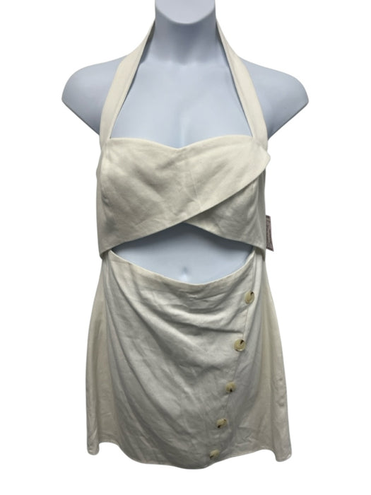 Mare Mare x Anthropologie Size XL White Cotton Sleeveless Smocked Back Dress White / XL