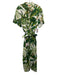Farm Rio Size XL Green, Yellow, White Linen Short Sleeve Floral Jumpsuit Green, Yellow, White / XL