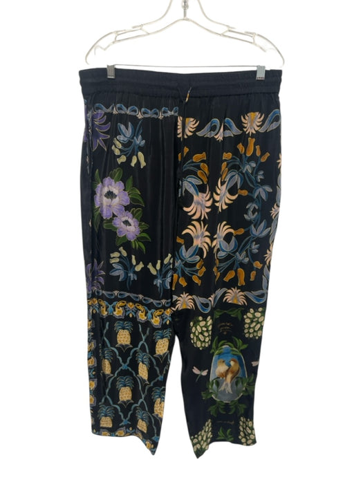 Farm Rio Size Large Purple, Blue, Green Viscose Long Sleeve Floral Pant Set Purple, Blue, Green / Large