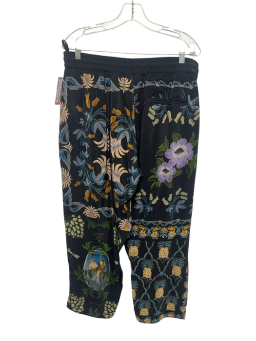 Farm Rio Size Large Purple, Blue, Green Viscose Long Sleeve Floral Pant Set Purple, Blue, Green / Large