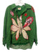 Farm Rio Size Large Green, Pink, Red Linen Long Sleeve Floral Button Front Top Green, Pink, Red / Large